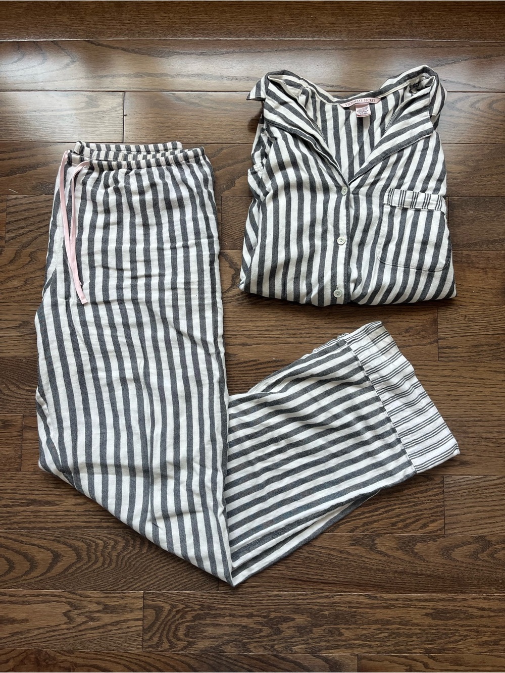victoria secret 2000’s y2k chic striped pj set